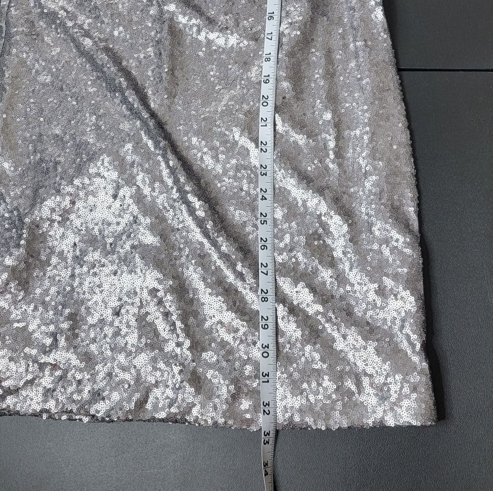 Charming Charlie Sequins Dress Size S Silver Pewter Sequin Glam - Picture 13 of 13